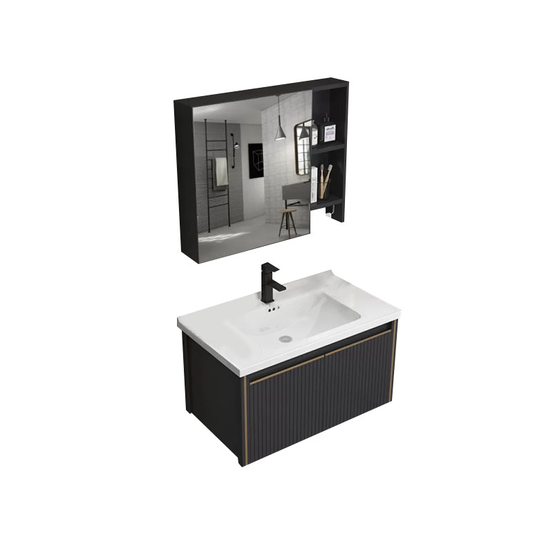 Wall Mount Bathroom Sink Vanity Modern Faucet Included Bathroom Vanity Set Vanity & Faucet & Mirror Cabinet Ceramic Clearhalo 'Bathroom Remodel & Bathroom Fixtures' 'Bathroom Vanities' 'bathroom_vanities' 'Home Improvement' 'home_improvement' 'home_improvement_bathroom_vanities' 7302119