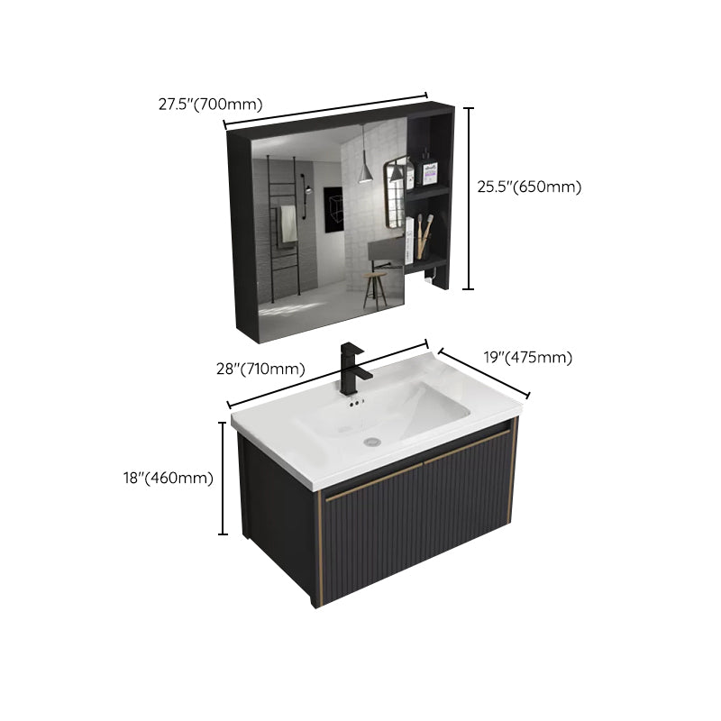 Wall Mount Bathroom Sink Vanity Modern Faucet Included Bathroom Vanity Set Clearhalo 'Bathroom Remodel & Bathroom Fixtures' 'Bathroom Vanities' 'bathroom_vanities' 'Home Improvement' 'home_improvement' 'home_improvement_bathroom_vanities' 7302132