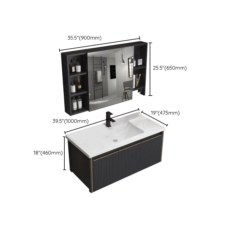 Wall Mount Bathroom Sink Vanity Modern Faucet Included Bathroom Vanity Set Clearhalo 'Bathroom Remodel & Bathroom Fixtures' 'Bathroom Vanities' 'bathroom_vanities' 'Home Improvement' 'home_improvement' 'home_improvement_bathroom_vanities' 7302138