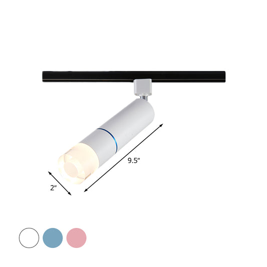Tube Clothing Store Semi Flush Aluminium LED Modern Rotatable Flush Mount Lighting in White/Pink/Blue Clearhalo 'Ceiling Lights' 'Close To Ceiling Lights' 'Close to ceiling' 'Semi-flushmount' Lighting' 730311