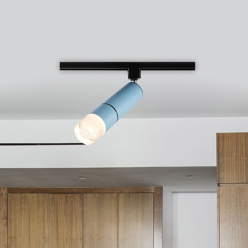 Tube Clothing Store Semi Flush Aluminium LED Modern Rotatable Flush Mount Lighting in White/Pink/Blue Clearhalo 'Ceiling Lights' 'Close To Ceiling Lights' 'Close to ceiling' 'Semi-flushmount' Lighting' 730313
