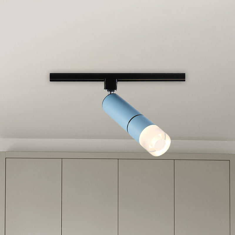Tube Clothing Store Semi Flush Aluminium LED Modern Rotatable Flush Mount Lighting in White/Pink/Blue Clearhalo 'Ceiling Lights' 'Close To Ceiling Lights' 'Close to ceiling' 'Semi-flushmount' Lighting' 730314