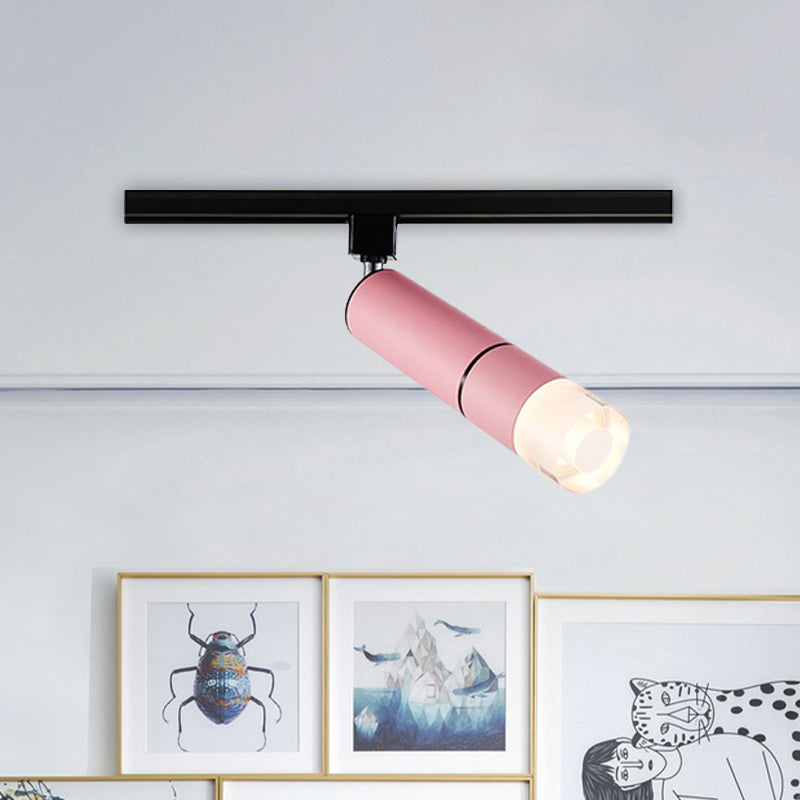 Tube Clothing Store Semi Flush Aluminium LED Modern Rotatable Flush Mount Lighting in White/Pink/Blue Clearhalo 'Ceiling Lights' 'Close To Ceiling Lights' 'Close to ceiling' 'Semi-flushmount' Lighting' 730318