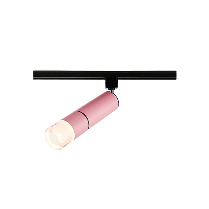 Tube Clothing Store Semi Flush Aluminium LED Modern Rotatable Flush Mount Lighting in White/Pink/Blue Clearhalo 'Ceiling Lights' 'Close To Ceiling Lights' 'Close to ceiling' 'Semi-flushmount' Lighting' 730319