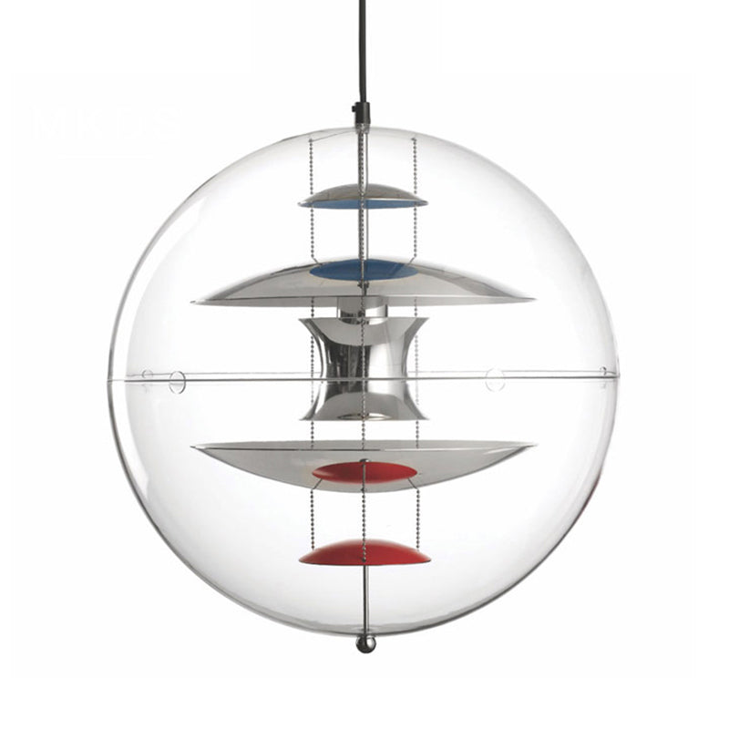 Clear Acrylic Ball Hanging Ceiling Light Modernist 1-Head Suspension Lamp with White/Gold/Silver Disc Deco Inside Clearhalo 'Ceiling Lights' 'Modern Pendants' 'Modern' 'Pendant Lights' 'Pendants' Lighting' 730355