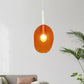 Minimalist Lollipop Shape Suspension Light Orange Glass 1-Light Coffee Shop Ceiling Pendant Lamp Clearhalo 'Ceiling Lights' 'Modern Pendants' 'Modern' 'Pendant Lights' 'Pendants' Lighting' 730370