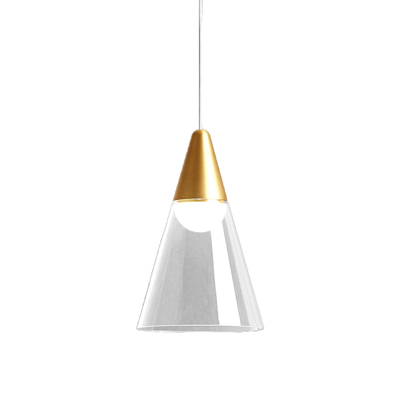 Gold Tapered Hanging Pendant Lamp Postmodern 1 Bulb Smoke Gray Glass Ceiling Light Clearhalo 'Ceiling Lights' 'Glass shade' 'Glass' 'Modern Pendants' 'Modern' 'Pendant Lights' 'Pendants' Lighting' 730417