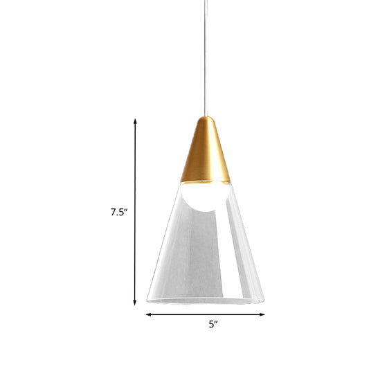 Gold Tapered Hanging Pendant Lamp Postmodern 1 Bulb Smoke Gray Glass Ceiling Light Clearhalo 'Ceiling Lights' 'Glass shade' 'Glass' 'Modern Pendants' 'Modern' 'Pendant Lights' 'Pendants' Lighting' 730418