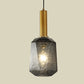 Faceted Bedside Pendant Lighting Smoke Gray Glass 1 Light Industrial Hanging Ceiling Lamp in Brass Clearhalo 'Ceiling Lights' 'Modern Pendants' 'Modern' 'Pendant Lights' 'Pendants' Lighting' 730460