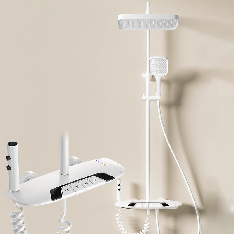 Modern Shower System Solid Color Thermostatic Bath Tub and Shower Head Set Clearhalo 'Bathroom Remodel & Bathroom Fixtures' 'Home Improvement' 'home_improvement' 'home_improvement_shower_faucets' 'Shower Faucets & Systems' 'shower_faucets' 'Showers & Bathtubs Plumbing' 'Showers & Bathtubs' 7305146