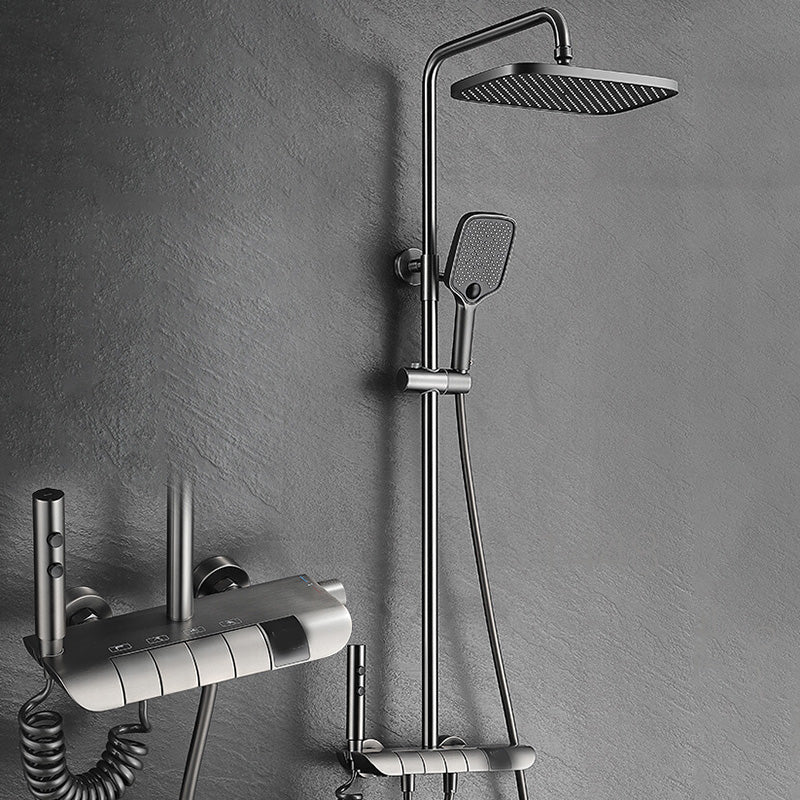 Modern Plain Shower System Slide Bar Included Shower Head Combo Clearhalo 'Bathroom Remodel & Bathroom Fixtures' 'Home Improvement' 'home_improvement' 'home_improvement_shower_faucets' 'Shower Faucets & Systems' 'shower_faucets' 'Showers & Bathtubs Plumbing' 'Showers & Bathtubs' 7305155