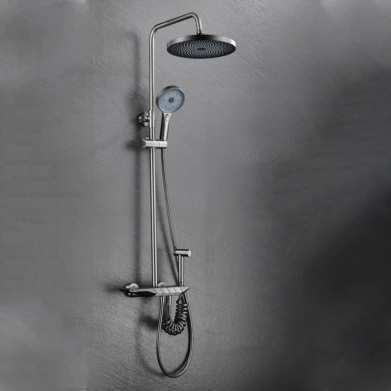 Modern Thermostatic Shower Combo Slide Bar Valve Included Shower System Clearhalo 'Bathroom Remodel & Bathroom Fixtures' 'Home Improvement' 'home_improvement' 'home_improvement_shower_faucets' 'Shower Faucets & Systems' 'shower_faucets' 'Showers & Bathtubs Plumbing' 'Showers & Bathtubs' 7305168
