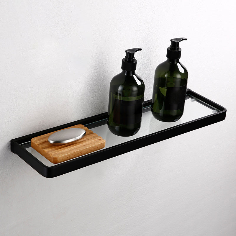 Black Bathroom Accessories Hardware Set with Towel Bar and Bath Shelf Bath Shelf (20"L ) Clearhalo 'Bathroom Hardware Sets' 'Bathroom Hardware' 'Bathroom Remodel & Bathroom Fixtures' 'bathroom_hardware_sets' 'Home Improvement' 'home_improvement' 'home_improvement_bathroom_hardware_sets' 7305321