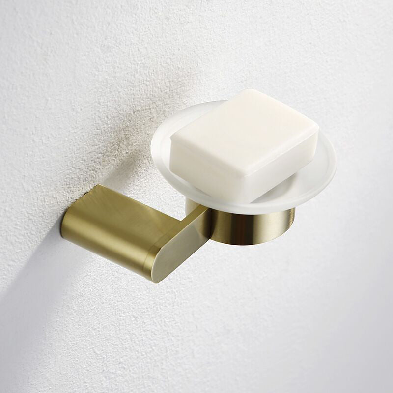 Brushed Brass Metal Bathroom Accessory As Individual Or As a Set Soap Dish Clearhalo 'Bathroom Hardware Sets' 'Bathroom Hardware' 'Bathroom Remodel & Bathroom Fixtures' 'bathroom_hardware_sets' 'Home Improvement' 'home_improvement' 'home_improvement_bathroom_hardware_sets' 7305338