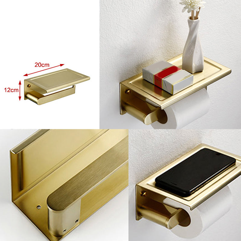 Brushed Brass Metal Bathroom Accessory As Individual Or As a Set Clearhalo 'Bathroom Hardware Sets' 'Bathroom Hardware' 'Bathroom Remodel & Bathroom Fixtures' 'bathroom_hardware_sets' 'Home Improvement' 'home_improvement' 'home_improvement_bathroom_hardware_sets' 7305348