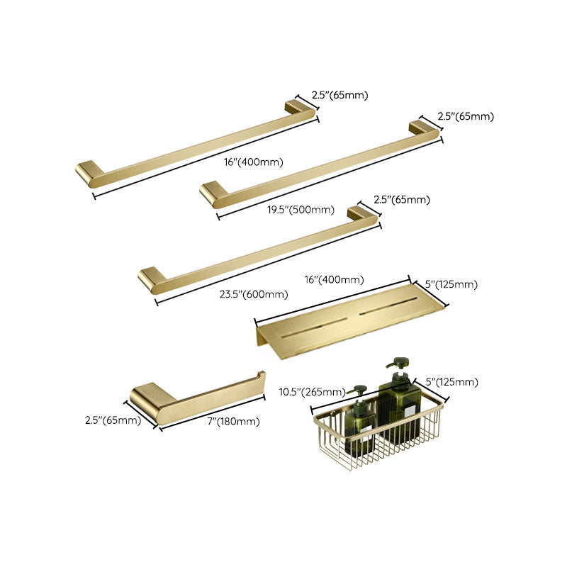 Brushed Brass Metal Bathroom Accessory As Individual Or As a Set Clearhalo 'Bathroom Hardware Sets' 'Bathroom Hardware' 'Bathroom Remodel & Bathroom Fixtures' 'bathroom_hardware_sets' 'Home Improvement' 'home_improvement' 'home_improvement_bathroom_hardware_sets' 7305360