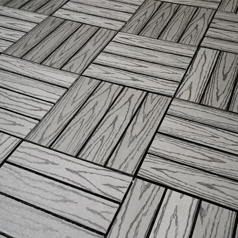 12" X 12" Deck/Patio Flooring Tiles 4-Slat Square for Outdoor Patio Tiles Black/Gray Embossed Clearhalo 'Home Improvement' 'home_improvement' 'home_improvement_outdoor_deck_tiles_planks' 'Outdoor Deck Tiles & Planks' 'Outdoor Flooring & Tile' 'Outdoor Remodel' 'outdoor_deck_tiles_planks' 7306203