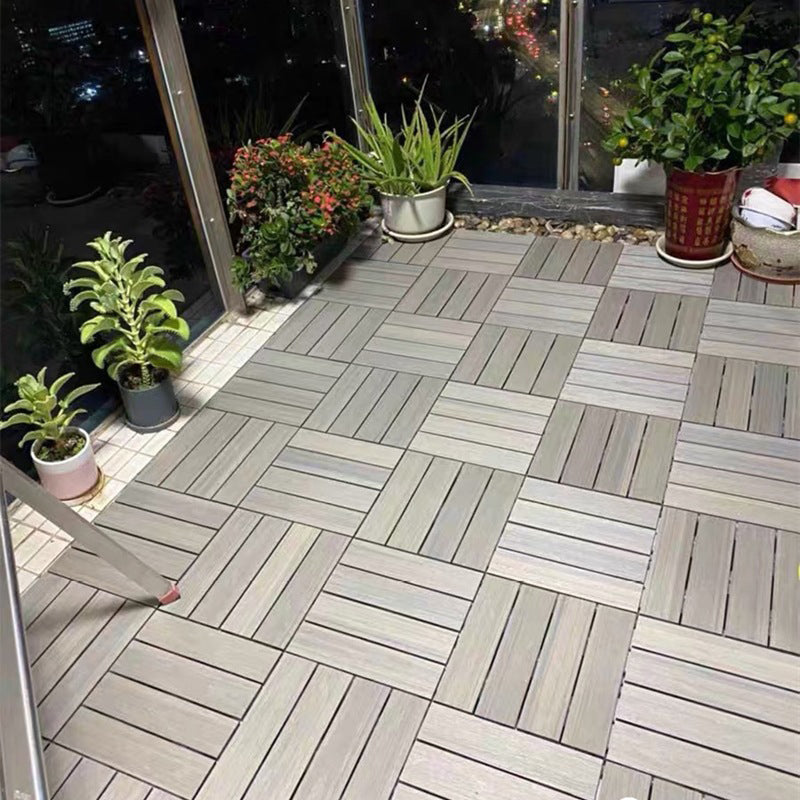 12" X 12" Deck/Patio Flooring Tiles 4-Slat Square for Outdoor Patio Tiles Old Wood Co-Extrusion Clearhalo 'Home Improvement' 'home_improvement' 'home_improvement_outdoor_deck_tiles_planks' 'Outdoor Deck Tiles & Planks' 'Outdoor Flooring & Tile' 'Outdoor Remodel' 'outdoor_deck_tiles_planks' 7306209
