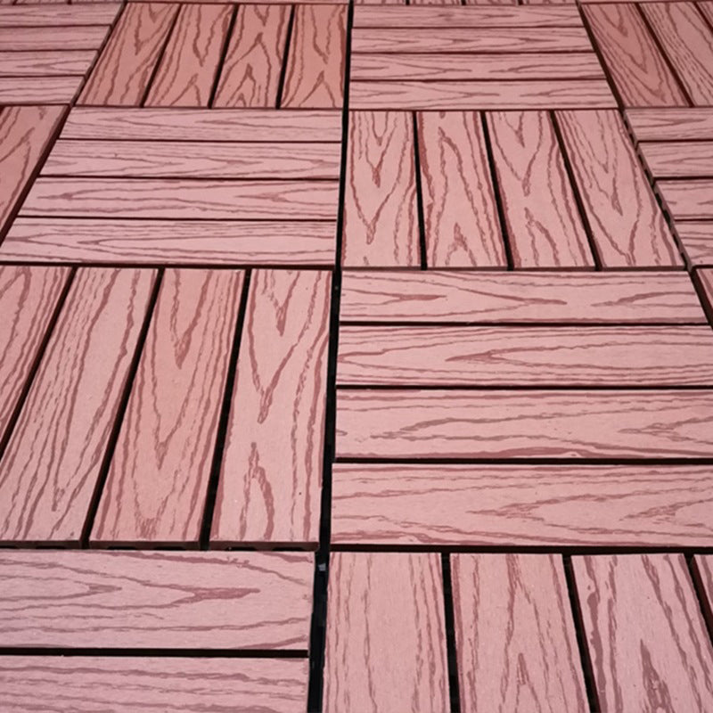 12" X 12" Deck/Patio Flooring Tiles 4-Slat Square for Outdoor Patio Tiles Rosewood Embossed Clearhalo 'Home Improvement' 'home_improvement' 'home_improvement_outdoor_deck_tiles_planks' 'Outdoor Deck Tiles & Planks' 'Outdoor Flooring & Tile' 'Outdoor Remodel' 'outdoor_deck_tiles_planks' 7306214