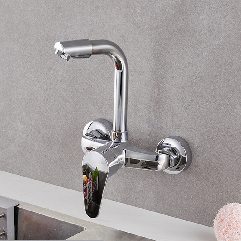 Modern Kitchen Tub Faucet Knob Two Handle Wall Mounted Faucet Turnable Faucet Hands Down Clearhalo 'Home Improvement' 'home_improvement' 'home_improvement_kitchen_faucets' 'Kitchen Faucets' 'Kitchen Remodel & Kitchen Fixtures' 'Kitchen Sinks & Faucet Components' 'kitchen_faucets' 7306290