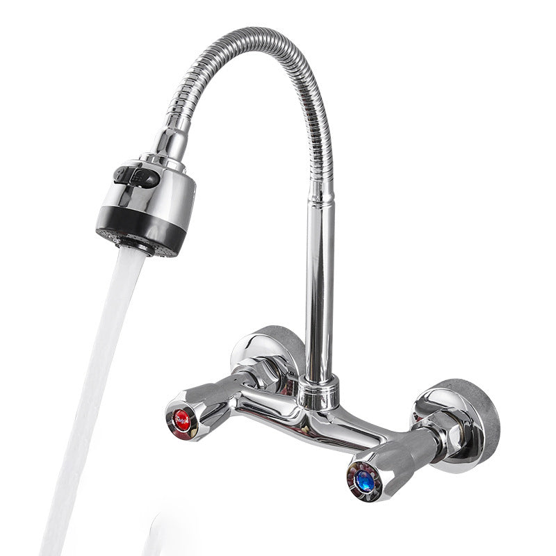 Modern Kitchen Tub Faucet Knob Two Handle Wall Mounted Faucet Clearhalo 'Home Improvement' 'home_improvement' 'home_improvement_kitchen_faucets' 'Kitchen Faucets' 'Kitchen Remodel & Kitchen Fixtures' 'Kitchen Sinks & Faucet Components' 'kitchen_faucets' 7306292