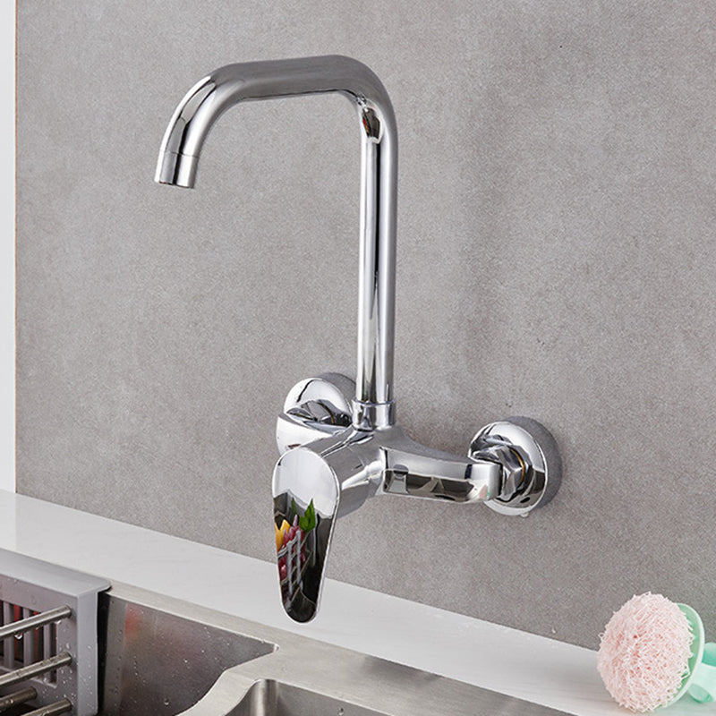 Modern Kitchen Tub Faucet Knob Two Handle Wall Mounted Faucet Seven Character Faucet Hands Down Clearhalo 'Home Improvement' 'home_improvement' 'home_improvement_kitchen_faucets' 'Kitchen Faucets' 'Kitchen Remodel & Kitchen Fixtures' 'Kitchen Sinks & Faucet Components' 'kitchen_faucets' 7306299