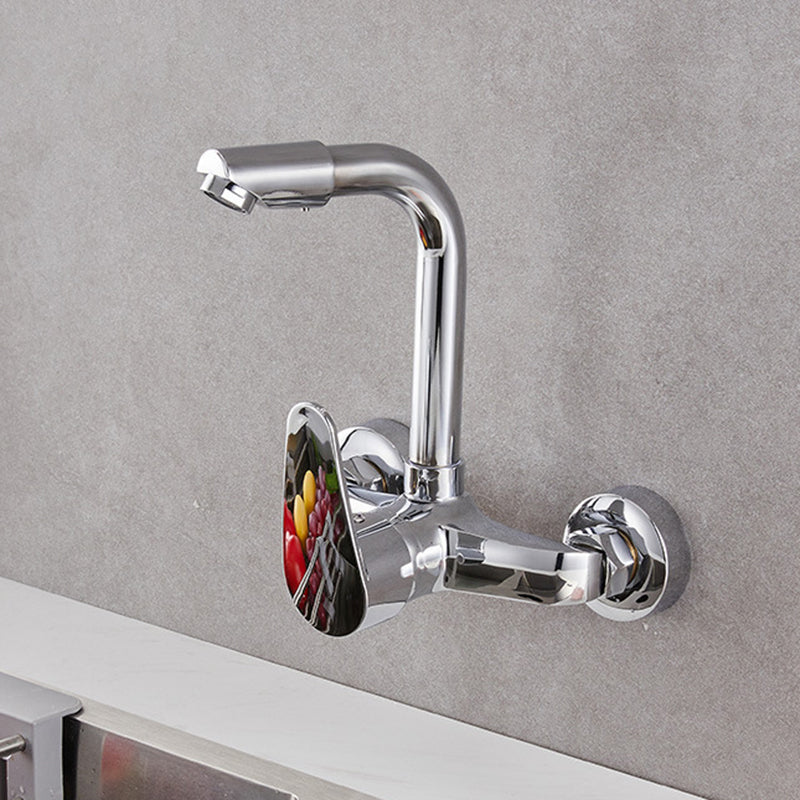 Modern Kitchen Tub Faucet Knob Two Handle Wall Mounted Faucet Turnable Faucet Hands Up Clearhalo 'Home Improvement' 'home_improvement' 'home_improvement_kitchen_faucets' 'Kitchen Faucets' 'Kitchen Remodel & Kitchen Fixtures' 'Kitchen Sinks & Faucet Components' 'kitchen_faucets' 7306302