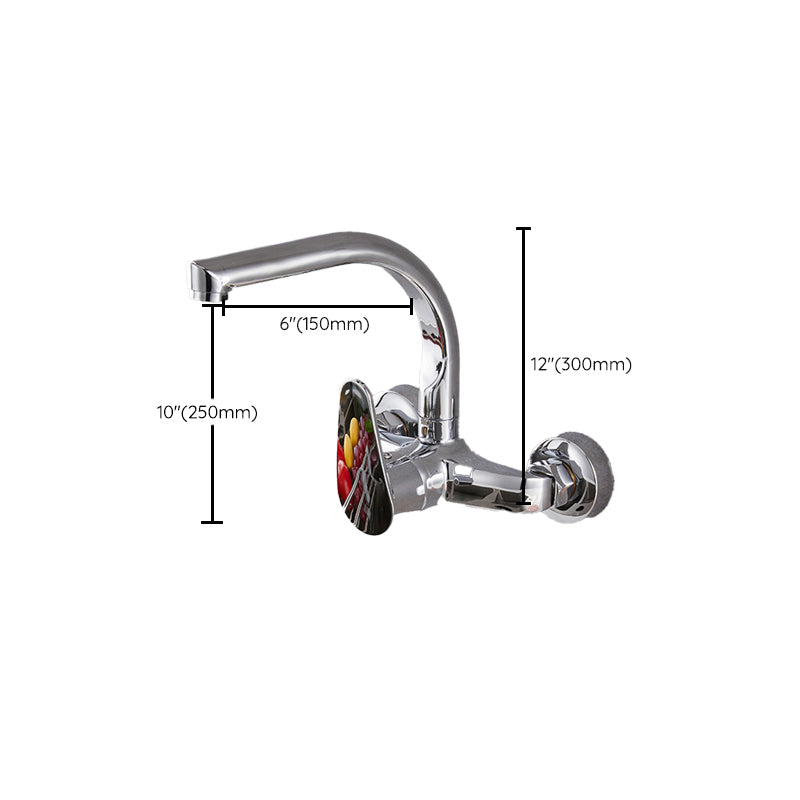 Modern Kitchen Tub Faucet Knob Two Handle Wall Mounted Faucet Clearhalo 'Home Improvement' 'home_improvement' 'home_improvement_kitchen_faucets' 'Kitchen Faucets' 'Kitchen Remodel & Kitchen Fixtures' 'Kitchen Sinks & Faucet Components' 'kitchen_faucets' 7306318