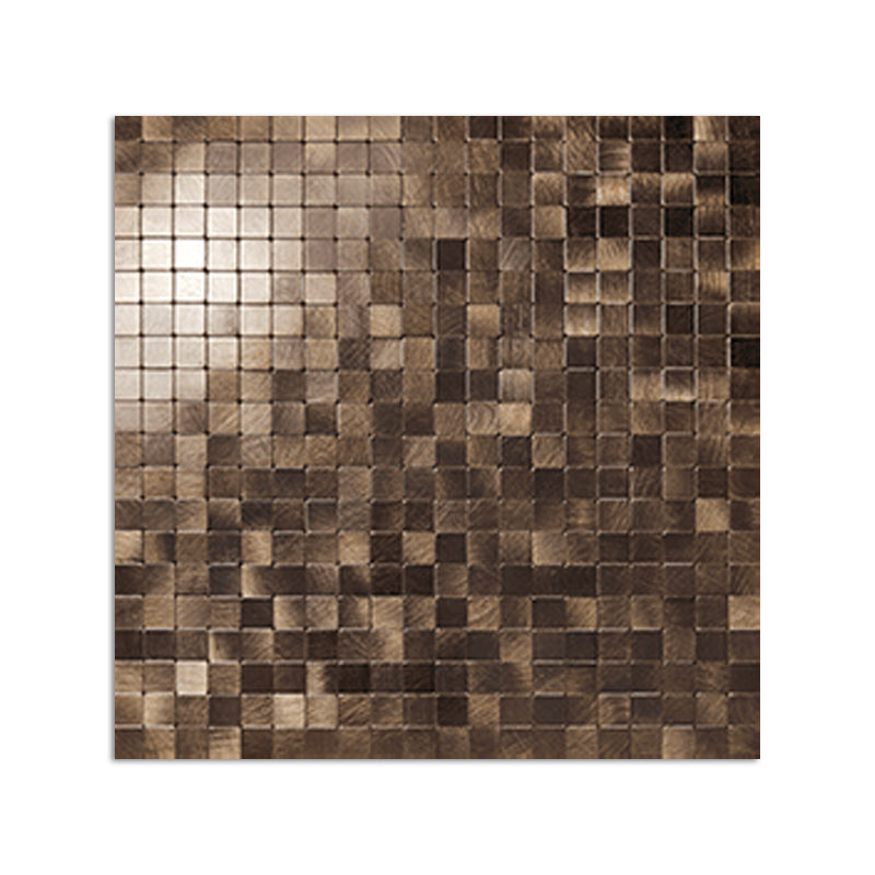 Mosaic Tile Wallpaper Contemporary Peel & Stick Mosaic Tile with Square Shape Coffee Clearhalo 'Flooring 'Home Improvement' 'home_improvement' 'home_improvement_peel_stick_blacksplash' 'Peel & Stick Backsplash Tile' 'peel_stick_blacksplash' 'Walls & Ceilings' Walls and Ceiling' 7306373