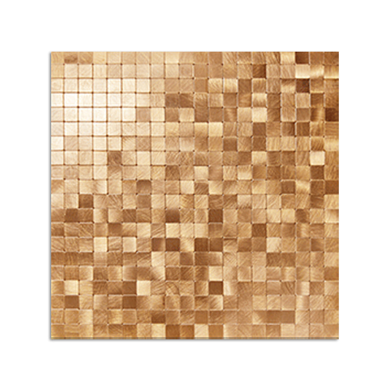 Mosaic Tile Wallpaper Contemporary Peel & Stick Mosaic Tile with Square Shape Gold Clearhalo 'Flooring 'Home Improvement' 'home_improvement' 'home_improvement_peel_stick_blacksplash' 'Peel & Stick Backsplash Tile' 'peel_stick_blacksplash' 'Walls & Ceilings' Walls and Ceiling' 7306376