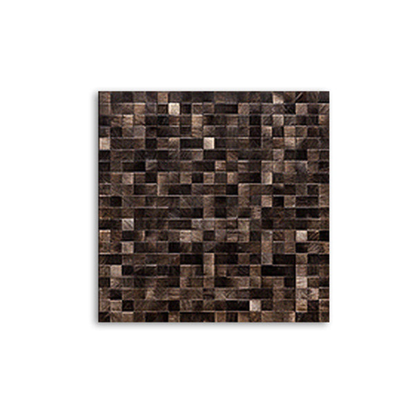 Mosaic Tile Wallpaper Square Shape Peel & Stick Mosaic Tile with Metal Look Coffee Clearhalo 'Flooring 'Home Improvement' 'home_improvement' 'home_improvement_peel_stick_blacksplash' 'Peel & Stick Backsplash Tile' 'peel_stick_blacksplash' 'Walls & Ceilings' Walls and Ceiling' 7306388