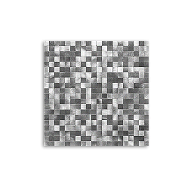 Mosaic Tile Wallpaper Square Shape Peel & Stick Mosaic Tile with Metal Look Grey Clearhalo 'Flooring 'Home Improvement' 'home_improvement' 'home_improvement_peel_stick_blacksplash' 'Peel & Stick Backsplash Tile' 'peel_stick_blacksplash' 'Walls & Ceilings' Walls and Ceiling' 7306390