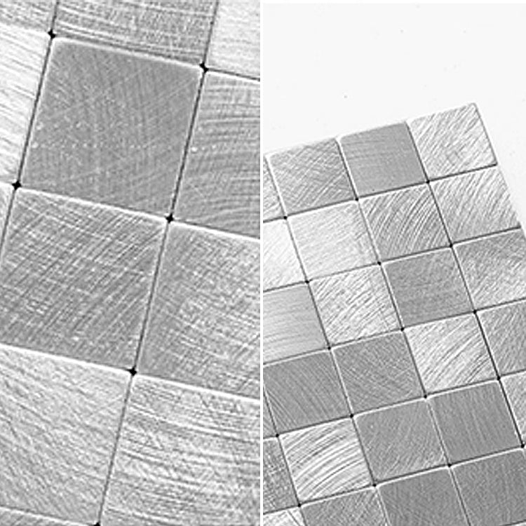 Mosaic Tile Wallpaper Square Shape Peel & Stick Mosaic Tile with Metal Look Clearhalo 'Flooring 'Home Improvement' 'home_improvement' 'home_improvement_peel_stick_blacksplash' 'Peel & Stick Backsplash Tile' 'peel_stick_blacksplash' 'Walls & Ceilings' Walls and Ceiling' 7306397