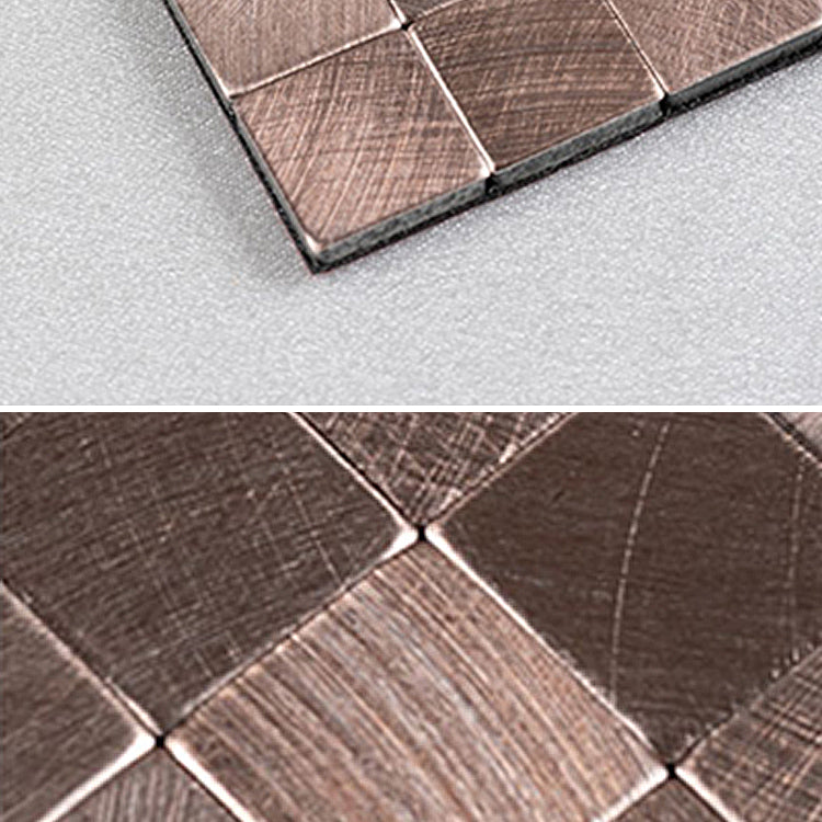 Mosaic Tile Wallpaper Square Shape Peel & Stick Mosaic Tile with Metal Look Clearhalo 'Flooring 'Home Improvement' 'home_improvement' 'home_improvement_peel_stick_blacksplash' 'Peel & Stick Backsplash Tile' 'peel_stick_blacksplash' 'Walls & Ceilings' Walls and Ceiling' 7306398