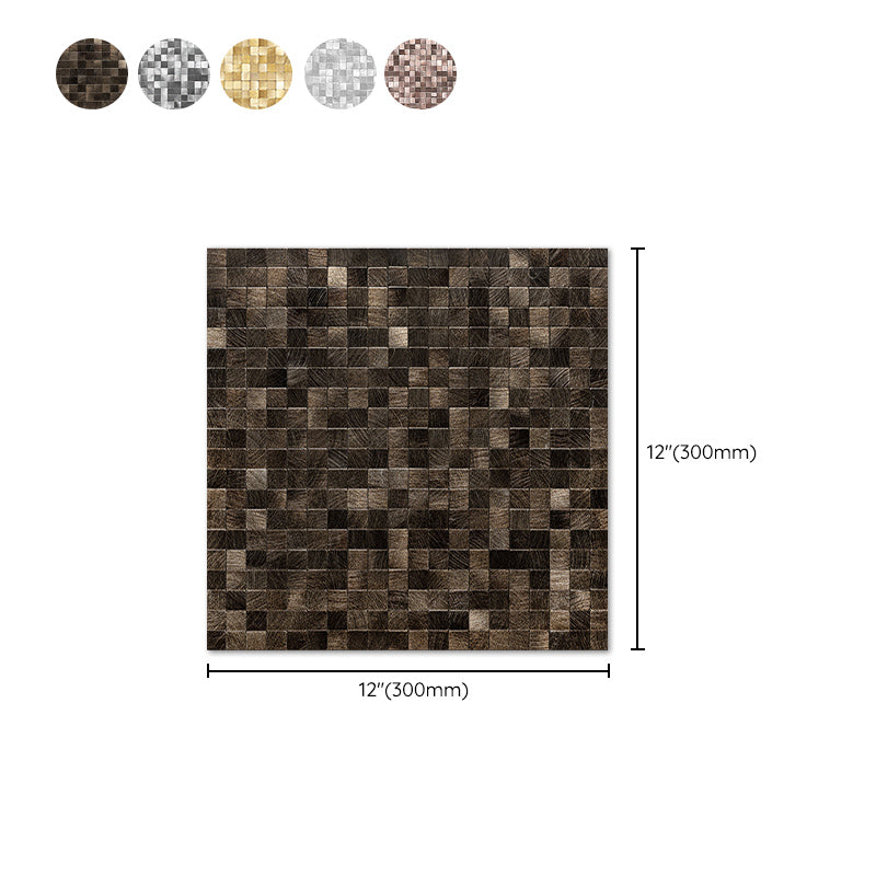 Mosaic Tile Wallpaper Square Shape Peel & Stick Mosaic Tile with Metal Look Clearhalo 'Flooring 'Home Improvement' 'home_improvement' 'home_improvement_peel_stick_blacksplash' 'Peel & Stick Backsplash Tile' 'peel_stick_blacksplash' 'Walls & Ceilings' Walls and Ceiling' 7306400