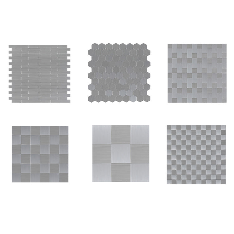 Subway Tile Wallpaper Contemporary Peel and Stick Wall Tile with Metal Look Clearhalo 'Flooring 'Home Improvement' 'home_improvement' 'home_improvement_peel_stick_blacksplash' 'Peel & Stick Backsplash Tile' 'peel_stick_blacksplash' 'Walls & Ceilings' Walls and Ceiling' 7306410