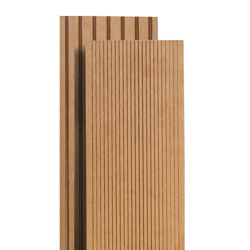 Outdoor WPC Flooring Rectangle Modern Style Nail Wood Flooring Champagne 118"L x 6"W x 1"H Clearhalo 'Flooring 'Hardwood Flooring' 'hardwood_flooring' 'Home Improvement' 'home_improvement' 'home_improvement_hardwood_flooring' Walls and Ceiling' 7306538
