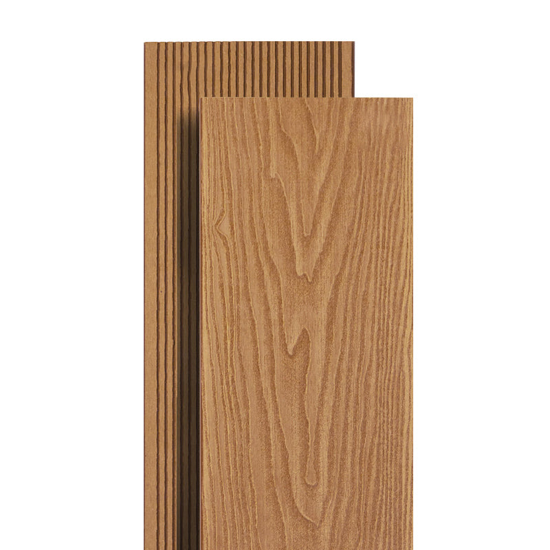 Outdoor WPC Flooring Rectangle Modern Style Nail Wood Flooring Champagne 118"L x 6"W x 0.9"H Clearhalo 'Flooring 'Hardwood Flooring' 'hardwood_flooring' 'Home Improvement' 'home_improvement' 'home_improvement_hardwood_flooring' Walls and Ceiling' 7306544