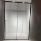 Tempered Glass Single Sliding Shower Bath Door Transparent Metal Framed Shower Door Clearhalo 'Bathroom Remodel & Bathroom Fixtures' 'Home Improvement' 'home_improvement' 'home_improvement_shower_tub_doors' 'Shower and Tub Doors' 'shower_tub_doors' 'Showers & Bathtubs' 7306696