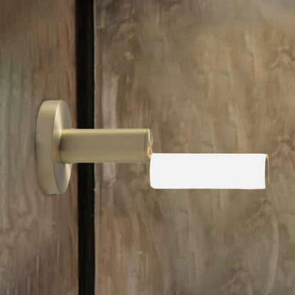 LED Bedroom Wall Sconce Light Postmodern Gold Metal Wall Lighting Fixture with Pipe Acrylic Shade Gold Clearhalo 'Cast Iron' 'Glass' 'Industrial' 'Modern wall lights' 'Modern' 'Tiffany' 'Traditional wall lights' 'Wall Lamps & Sconces' 'Wall Lights' Lighting' 730679