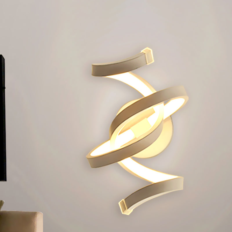 Ivory Ribbon Wall Light Sconce Minimalism LED Acrylic Wall Mounted Lighting for Bedroom Ivory Clearhalo 'Modern wall lights' 'Modern' 'Wall Lamps & Sconces' 'Wall Lights' Lighting' 730694