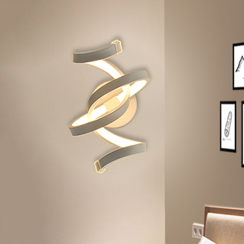 Ivory Ribbon Wall Light Sconce Minimalism LED Acrylic Wall Mounted Lighting for Bedroom Clearhalo 'Modern wall lights' 'Modern' 'Wall Lamps & Sconces' 'Wall Lights' Lighting' 730695