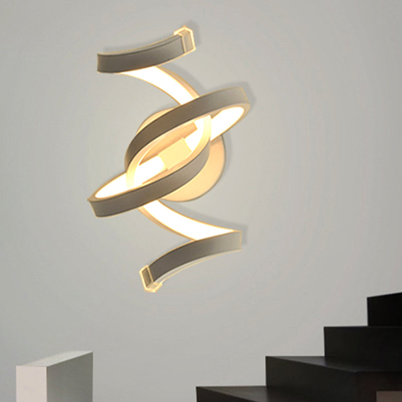 Ivory Ribbon Wall Light Sconce Minimalism LED Acrylic Wall Mounted Lighting for Bedroom Clearhalo 'Modern wall lights' 'Modern' 'Wall Lamps & Sconces' 'Wall Lights' Lighting' 730696