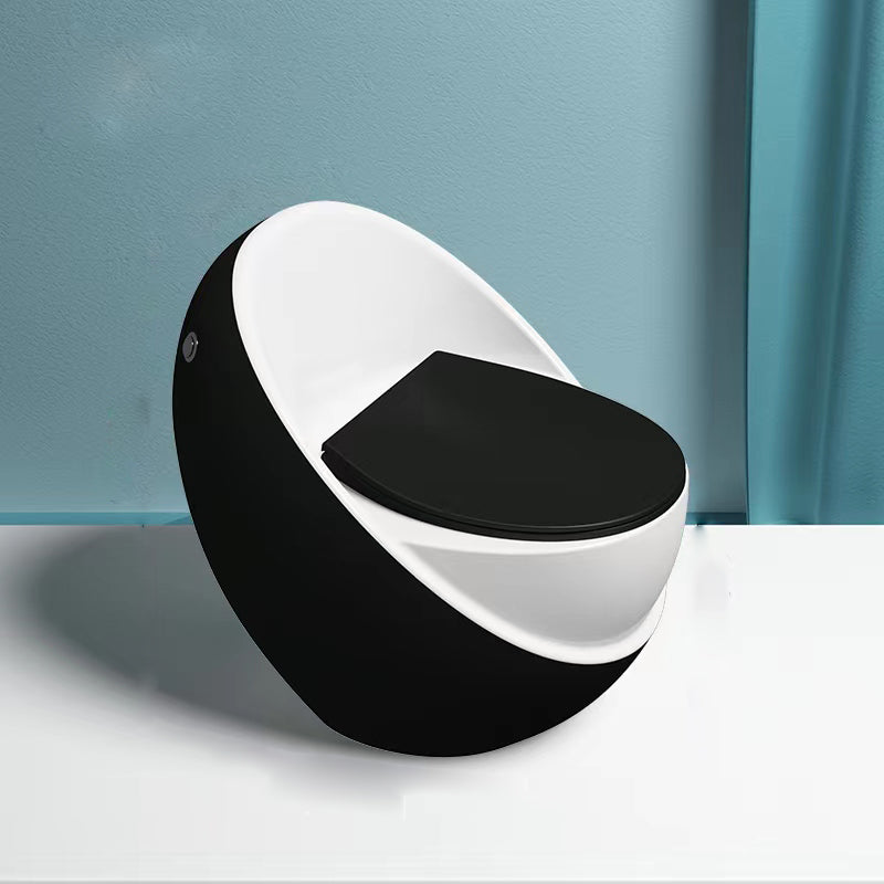 Contemporary Siphon Jet Toilet Bowl Floor Mounted Urine Toilet for Washroom Black Clearhalo 'Bathroom Remodel & Bathroom Fixtures' 'Home Improvement' 'home_improvement' 'home_improvement_toilets' 'Toilets & Bidets' 'Toilets' 7307138