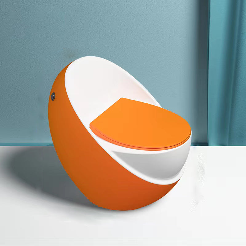 Contemporary Siphon Jet Toilet Bowl Floor Mounted Urine Toilet for Washroom Orange Clearhalo 'Bathroom Remodel & Bathroom Fixtures' 'Home Improvement' 'home_improvement' 'home_improvement_toilets' 'Toilets & Bidets' 'Toilets' 7307144
