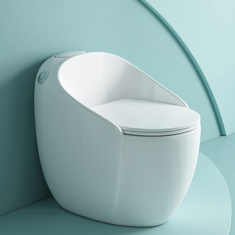 Contemporary Ceramic Toilet Bowl Floor Mount Urine Toilet with Seat for Washroom White 16" Clearhalo 'Bathroom Remodel & Bathroom Fixtures' 'Home Improvement' 'home_improvement' 'home_improvement_toilets' 'Toilets & Bidets' 'Toilets' 7307153
