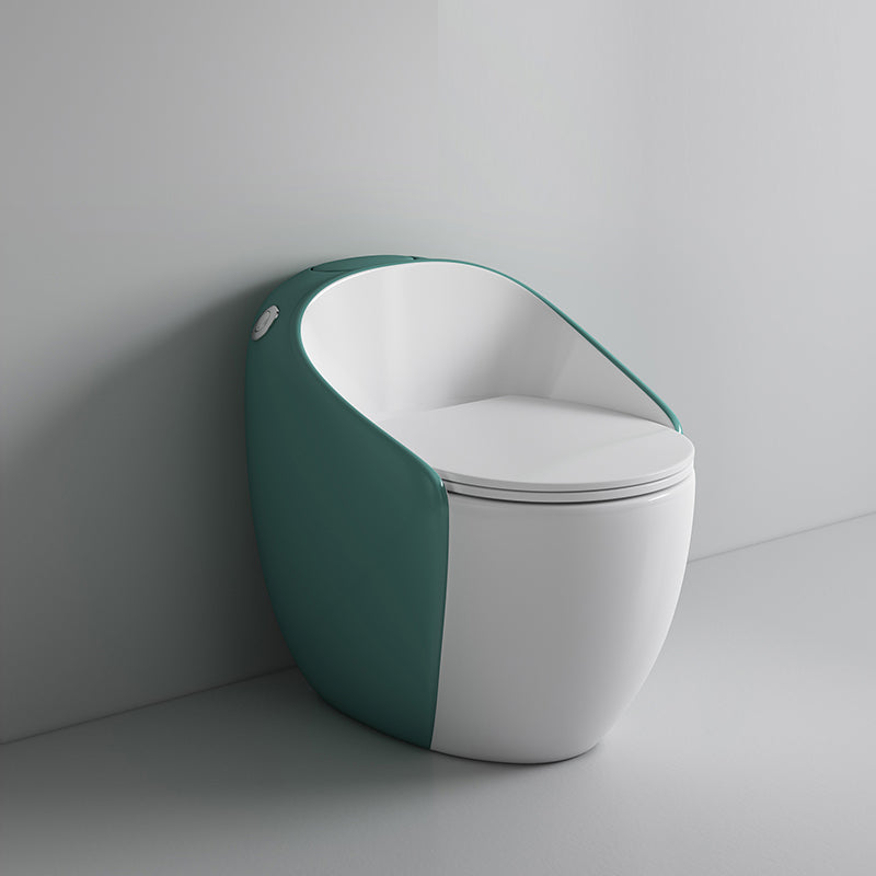 Contemporary Ceramic Toilet Bowl Floor Mount Urine Toilet with Seat for Washroom Green Clearhalo 'Bathroom Remodel & Bathroom Fixtures' 'Home Improvement' 'home_improvement' 'home_improvement_toilets' 'Toilets & Bidets' 'Toilets' 7307158