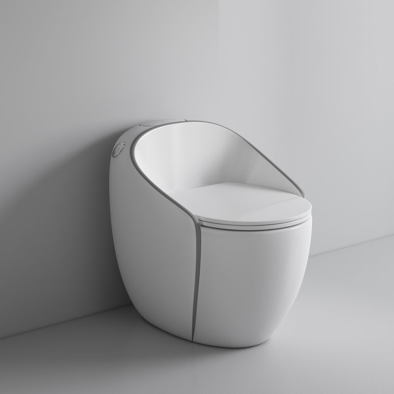 Contemporary Ceramic Toilet Bowl Floor Mount Urine Toilet with Seat for Washroom White Gray Clearhalo 'Bathroom Remodel & Bathroom Fixtures' 'Home Improvement' 'home_improvement' 'home_improvement_toilets' 'Toilets & Bidets' 'Toilets' 7307160