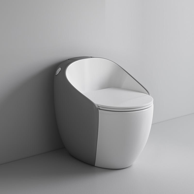Contemporary Ceramic Toilet Bowl Floor Mount Urine Toilet with Seat for Washroom Grey Clearhalo 'Bathroom Remodel & Bathroom Fixtures' 'Home Improvement' 'home_improvement' 'home_improvement_toilets' 'Toilets & Bidets' 'Toilets' 7307161
