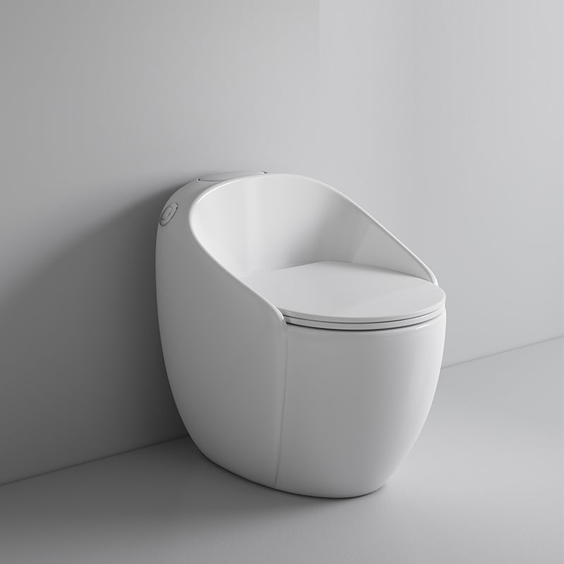 Contemporary Ceramic Toilet Bowl Floor Mount Urine Toilet with Seat for Washroom White 12" Clearhalo 'Bathroom Remodel & Bathroom Fixtures' 'Home Improvement' 'home_improvement' 'home_improvement_toilets' 'Toilets & Bidets' 'Toilets' 7307167